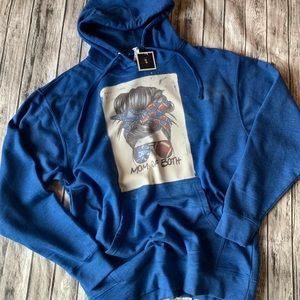 Football Cheerleader Mom of Both Hoodie Messy Bun S-2XL